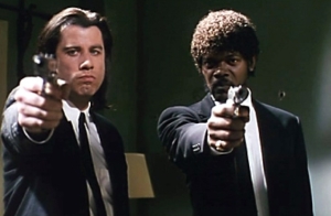 John Travolta y Samuel L. Jackson, asesinos en 'Pulp Fiction'.